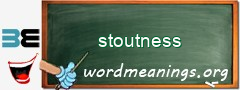 WordMeaning blackboard for stoutness